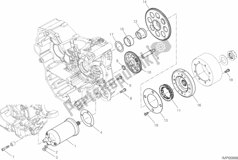 Todas as partes de Partida Elétrica E Ignição do Ducati Hypermotard 939 2016